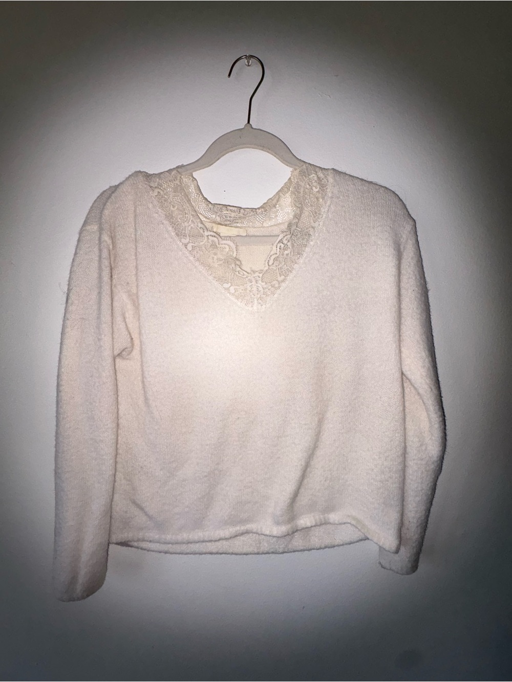 H&M Lace-Trim V-Neck Sweater